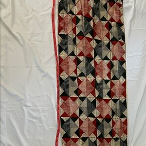Echo Geometric Scarf - Red, Black, and Cream